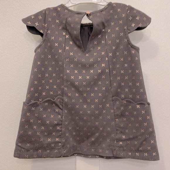 Catherine Malandrino Girl’s Size 2T Dark Gray & Gold Top With peach Bow … - Picture 5 of 6